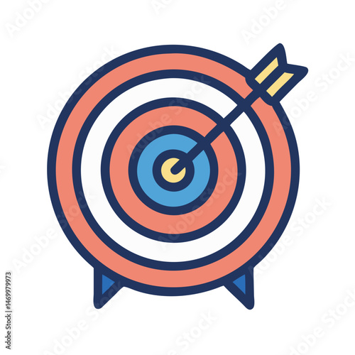 Bullseye Dartboard Target Icon Design