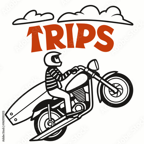 vector illustration of a biker