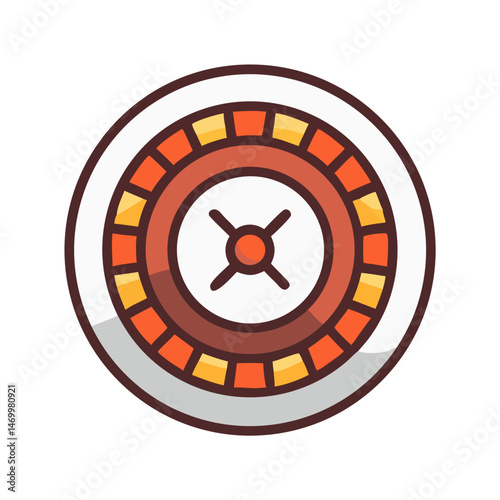 Casino Roulette Wheel Gambling Icon Design