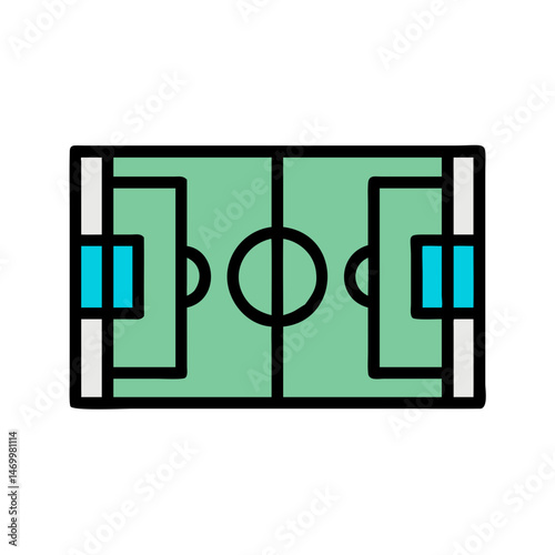 Football Field Layout Sports Icon Design