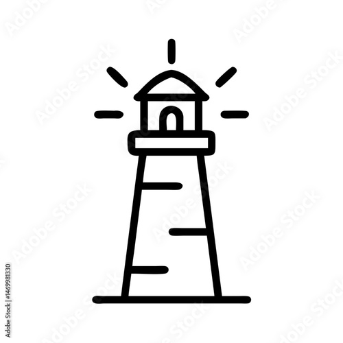 Lighthouse Coastal Beacon Light Icon Design
