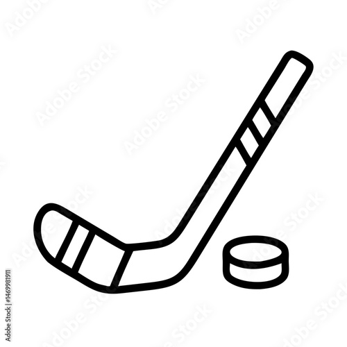 Ice Hockey Stick Sports Equipment Icon Design