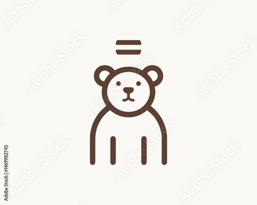 Bear logo icon in simple earthy tone