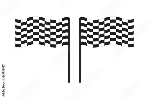 Checkered racing flag icon. Vector illustration. Flag icon. Racing sign. Checkered racing flag.  EPS10