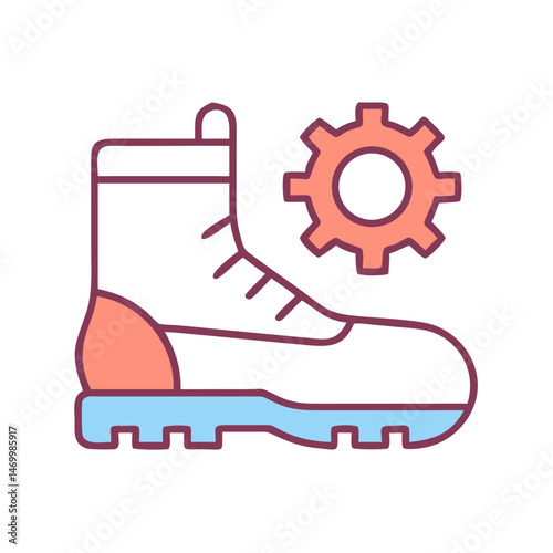 Hiking Boot Gear Outdoor Icon Design