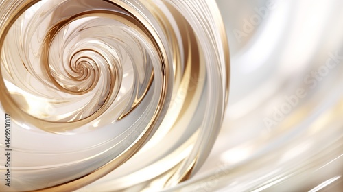 Glistening snail shell texture, spiral patterns and reflective sheen, with white background