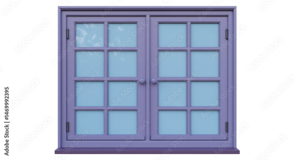 Fototapeta premium Isolated Lavender Double Window