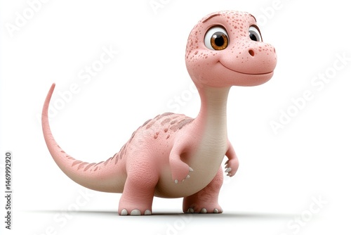 Cute pink dinosaur character