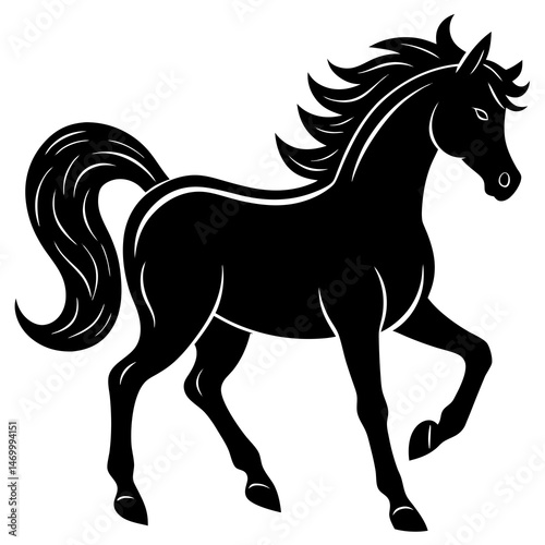 horse silhouette vector