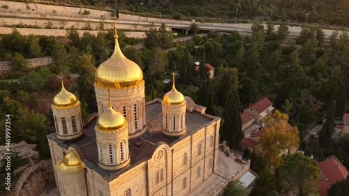 Aerial video above the Princess Elizabeth Church, Ein Kerem, Jerusalem