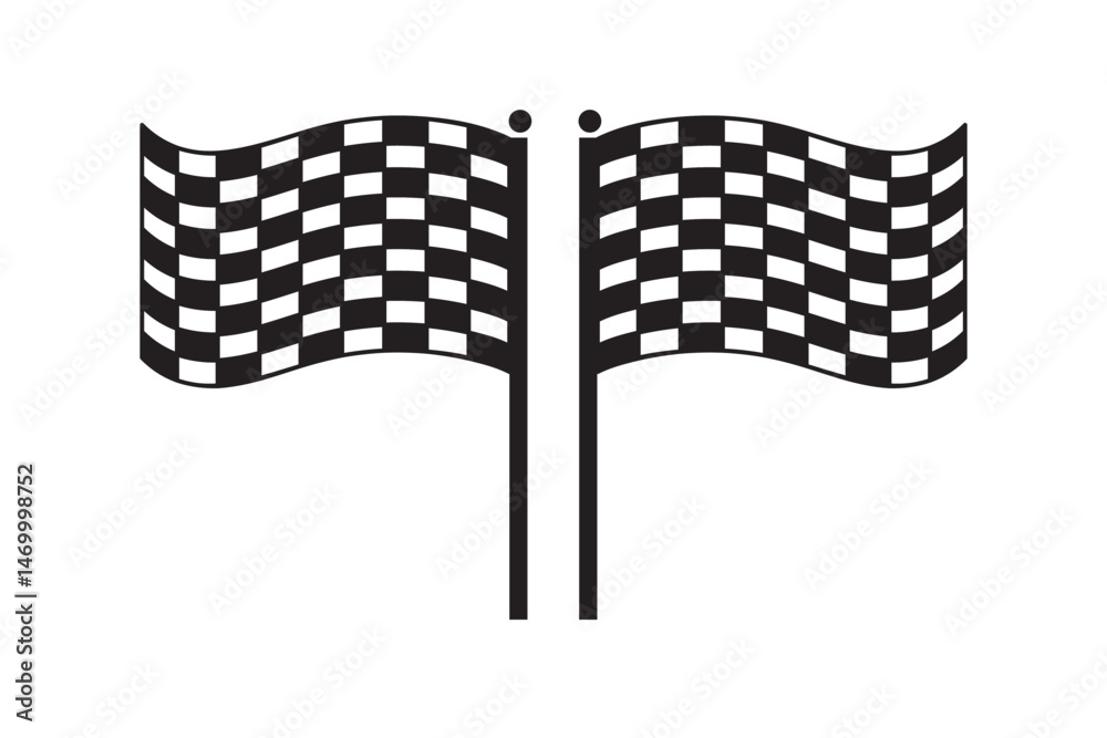 Fototapeta premium Racing flag icon. vector flat black simple illustration for web and app..eps10