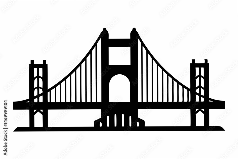 Fototapeta premium golden gate silhouette vector