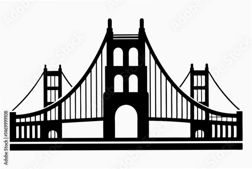 golden gate silhouette vector