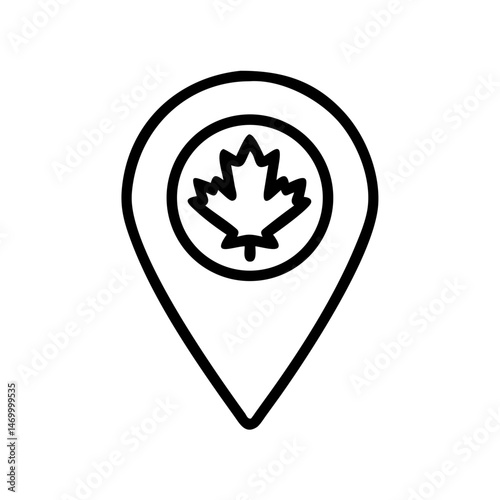Canadian Location Map Pin Icon Design