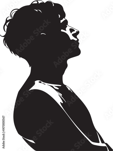 Man Side View of Thinking and thinking man continuous hand drawing