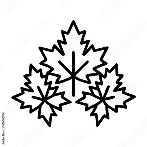 Maple Leaves Cluster Autumn Icon Design