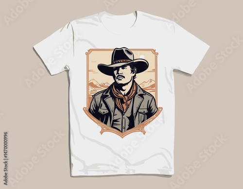 Vintage illustration of cowboy vector t shirt design vector graphic typographic poster or tshirts street wear and Urban style