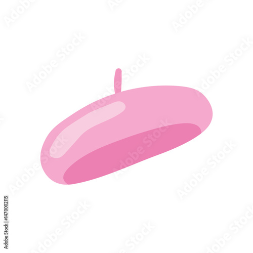 Wallpaper Mural Simple flat illustration of pink beret  hat on white background. Torontodigital.ca