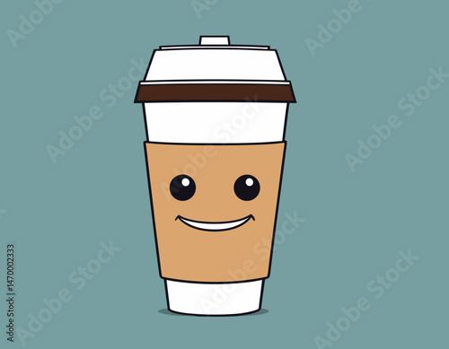 cartoon character of coffee Graphic Design for T shirt Street Wear and Urban Style