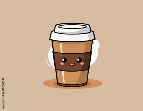 cartoon character of coffee Graphic Design for T shirt Street Wear and Urban Style
