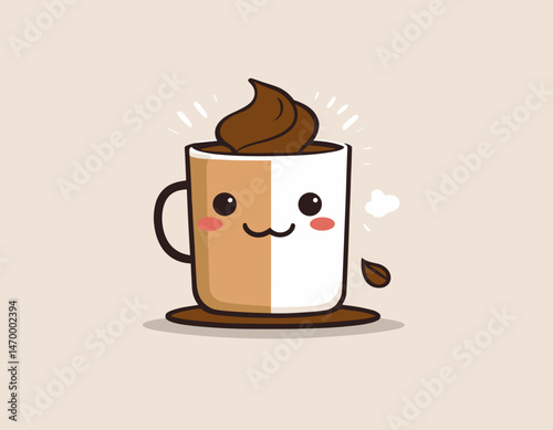 cartoon character of coffee Graphic Design for T shirt Street Wear and Urban Style