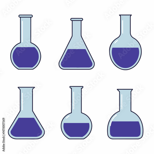 Lab Vessels and Solutions: a collection of laboratory vessels filled with vibrant solutions, artfully arranged, highlighting the essence of experimentation and scientific exploration.