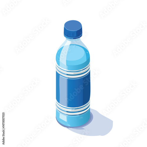 water bottle Vector Illustration with Flat Design, Clean Line Art, and Modern Minimalist AestheticArt.