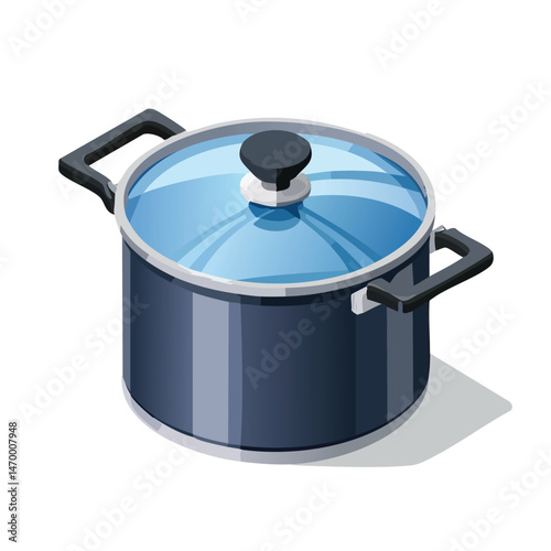 saucepan Vector Illustration with Flat Design, Clean Line Art, and Modern Minimalist AestheticArt.