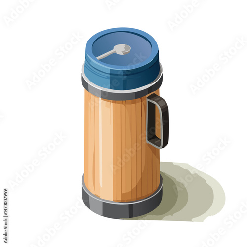 thermos Vector Illustration with Flat Design, Clean Line Art, and Modern Minimalist AestheticArt.