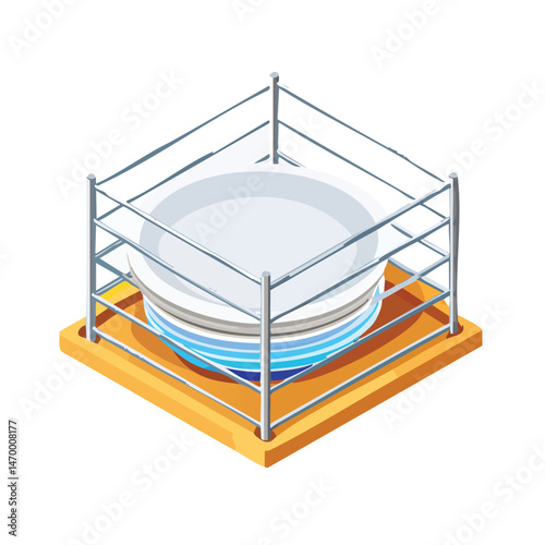 dish rack Vector Illustration with Flat Design, Clean Line Art, and Modern Minimalist AestheticArt.