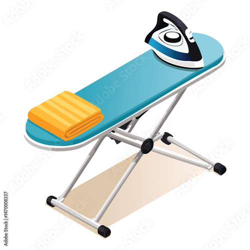 ironing board Vector Illustration with Flat Design, Clean Line Art, and Modern Minimalist AestheticArt.