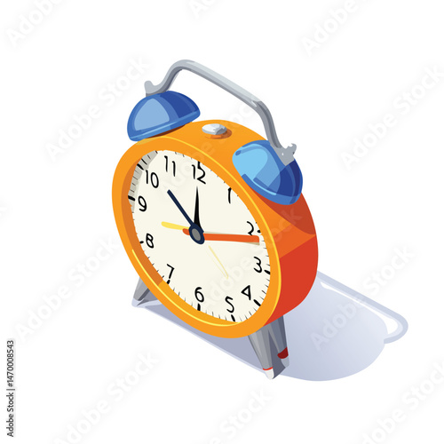 alarm clock Vector Illustration with Flat Design, Clean Line Art, and Modern Minimalist AestheticArt.