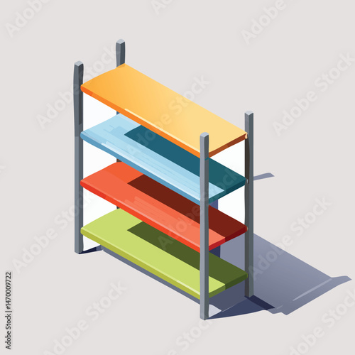 shelf Vector Illustration with Flat Design, Clean Line Art, and Modern Minimalist AestheticArt.