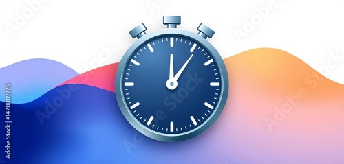 Sleek stopwatch icon, minimalist design, digital timer symbol, time, chronometer