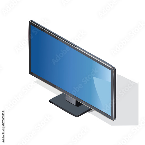 television Vector Illustration with Flat Design, Clean Line Art, and Modern Minimalist AestheticArt.