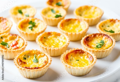 mini quiches on a white plate