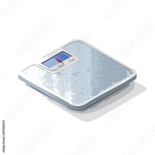 bathroom scale Vector Illustration with Flat Design, Clean Line Art, and Modern Minimalist AestheticArt.
