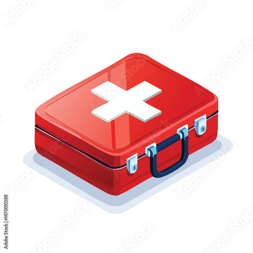 first aid kit Vector Illustration with Flat Design, Clean Line Art, and Modern Minimalist AestheticArt.