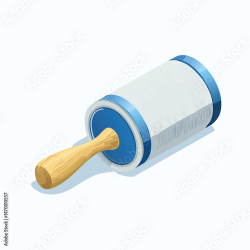 lint roller Vector Illustration with Flat Design, Clean Line Art, and Modern Minimalist AestheticArt.