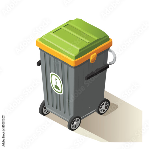 Garbage bin Vector Illustration with Flat Design, Clean Line Art, and Modern Minimalist AestheticArt.