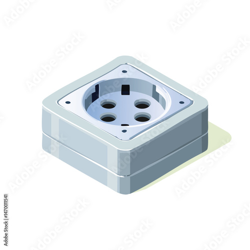Power outlet Vector Illustration with Flat Design, Clean Line Art, and Modern Minimalist AestheticArt.
