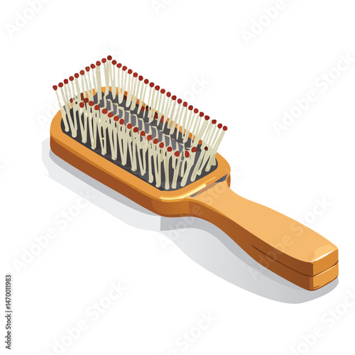Hair brush Vector Illustration with Flat Design, Clean Line Art, and Modern Minimalist AestheticArt.