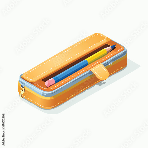 Pencil case Vector Illustration with Flat Design, Clean Line Art, and Modern Minimalist AestheticArt.