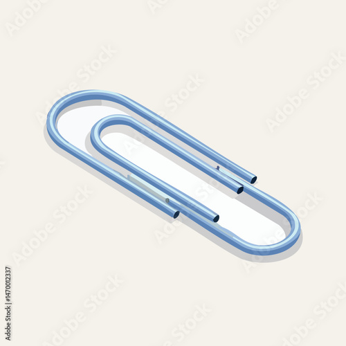 Paper clip Vector Illustration with Flat Design, Clean Line Art, and Modern Minimalist AestheticArt.