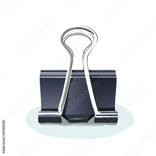 Binder clip Vector Illustration with Flat Design, Clean Line Art, and Modern Minimalist AestheticArt.