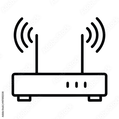 Router Icon with Antenna Signals