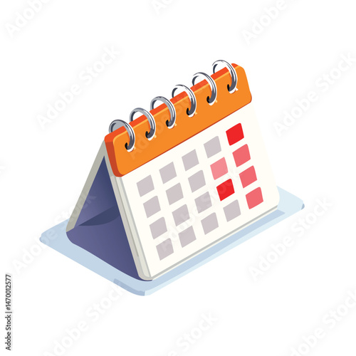 Calendar Vector Illustration with Flat Design, Clean Line Art, and Modern Minimalist AestheticArt.