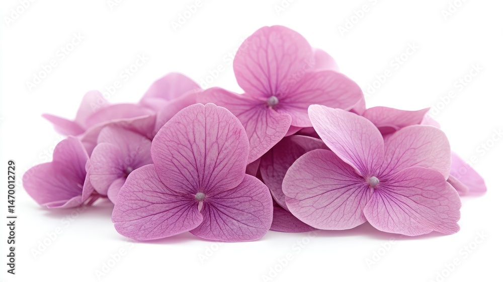 Obraz premium Delicate, light purple hydrangea blossoms cluster.