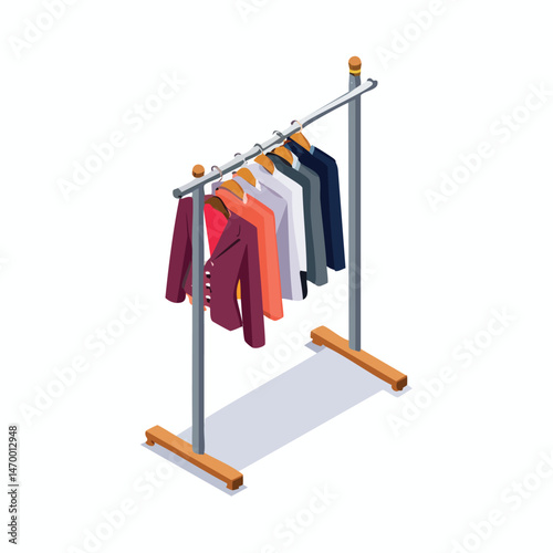 Coat rack Vector Illustration with Flat Design, Clean Line Art, and Modern Minimalist AestheticArt.