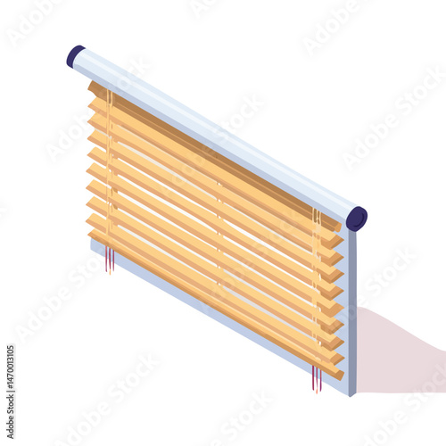 Window blind Vector Illustration with Flat Design, Clean Line Art, and Modern Minimalist AestheticArt.